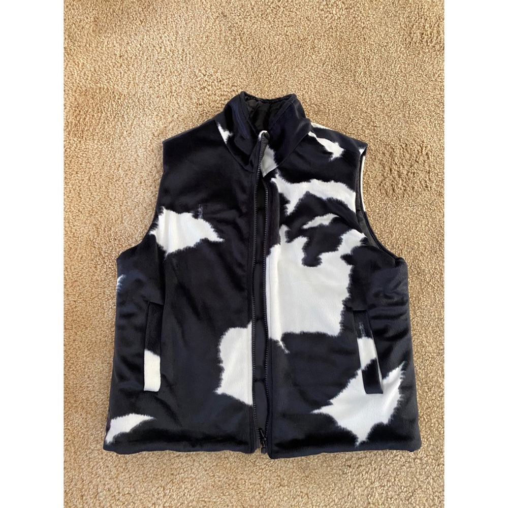 Black and White Cow Print Vest
